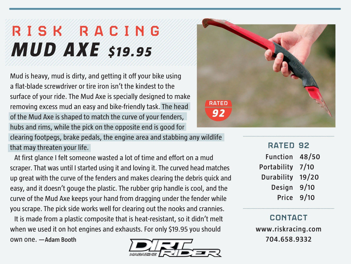 Mud Axe review in Dirt Rider Magazine