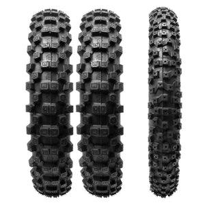 Plews Tyres | Hard Pack 3pc Set | MX3 FOXHILLS GP 1 Front & 2 Rear Motocross Tire Bundle - front view