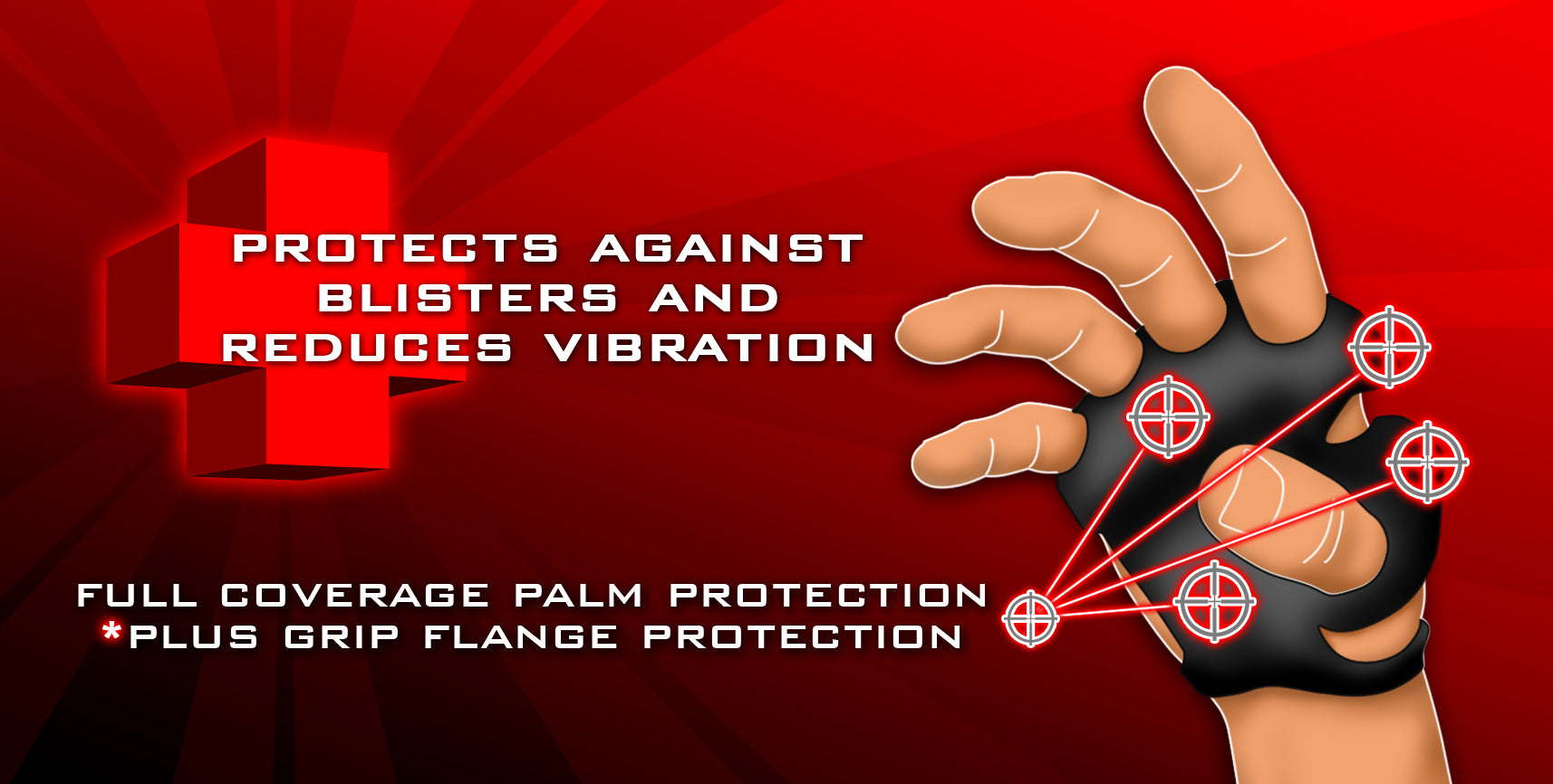 Palm Protectors Black - Lightweight Blister Protection Gloves