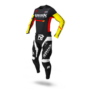 Risk Racing Motocross Jersey Black Yellow shown with a pair of VENTilate PRO pants