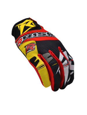 Risk Racing VENTilate V2 Glove - Yellow/Red - Motocross Riding Gear by Risk Racing - side view